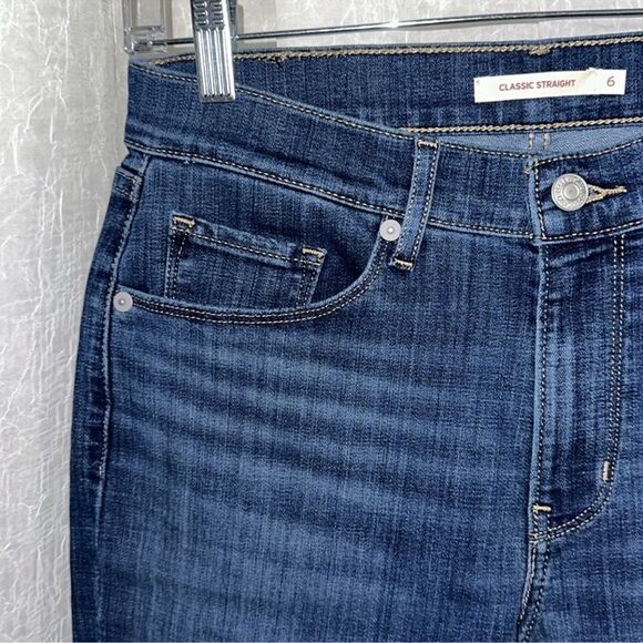 LEVI’S 6 Medium 28 x 30 Blue Wash Classic Straight Jeans - Picture 11 of 16